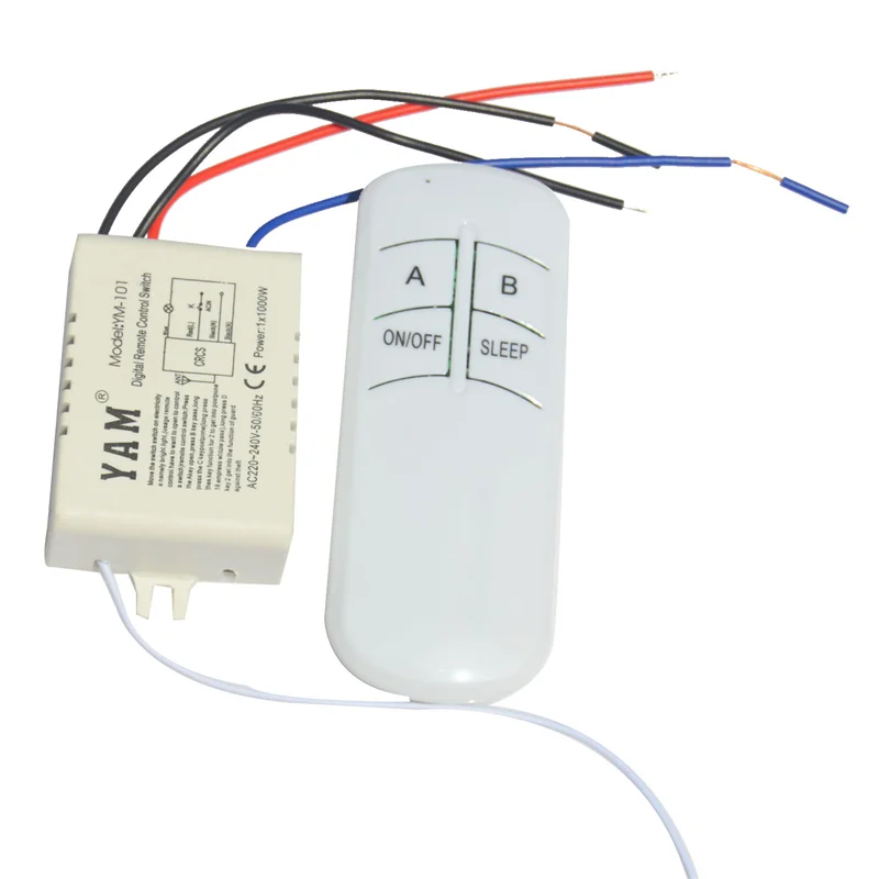 Wireless ON/OFF 1 Way 220V Lamp Remote Control Switch Receiver Transmitter Controller Lamp Home Replacements Parts