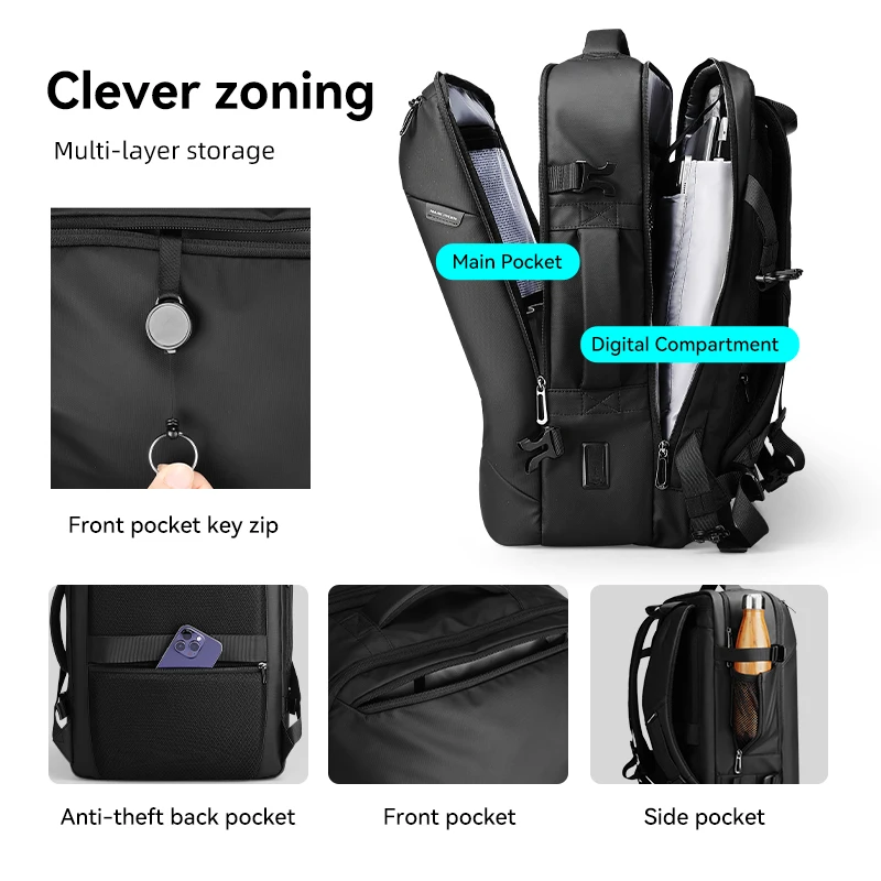 MARK RYDEN Men's Backpack Water Repellent Oxford Large Capacity Backpack For Daily Commute & Business Travel