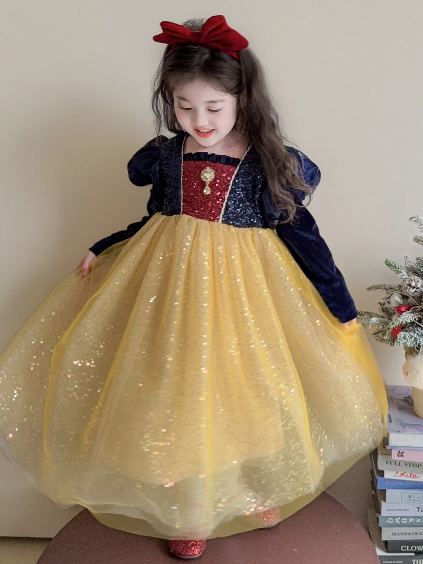 

Girls Fce Lined Heavy Embroidery Snow White Princ Long Skirt Birthday Dr Ele Kids Baby Girl Autumn Winter New Ar...