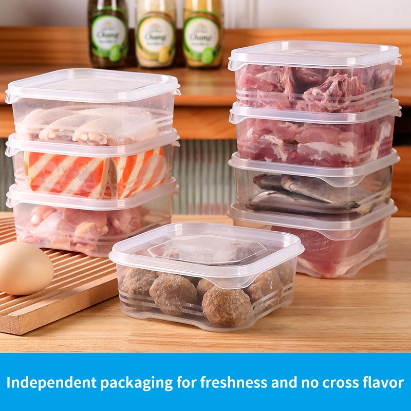1Pcs Refrigerator Food Storage Box Portable Kitchen Meat Sealed Fresh-keeping Box Fridge Kitchen Organizer Containers