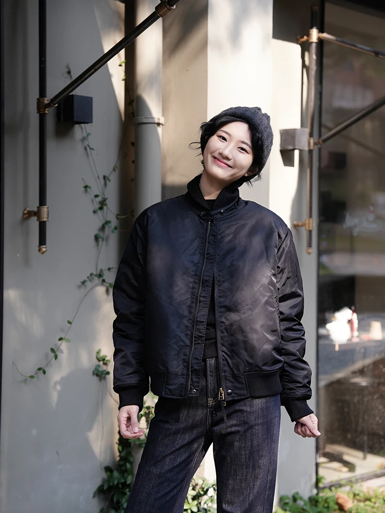 

Женское зимнее пальто Bla Cotton Jaet с воротником, маленький размер, нейлоновая ткань, застежка-молния, длинный свеч, свободный крой, цвет