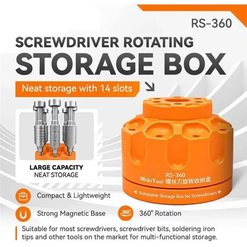 ABNP For RS-360 Screwdriver Organizer, Ideal For Mobile Phone Repair, Desktop Tool For Storing Soldering Tips And Parts Storage