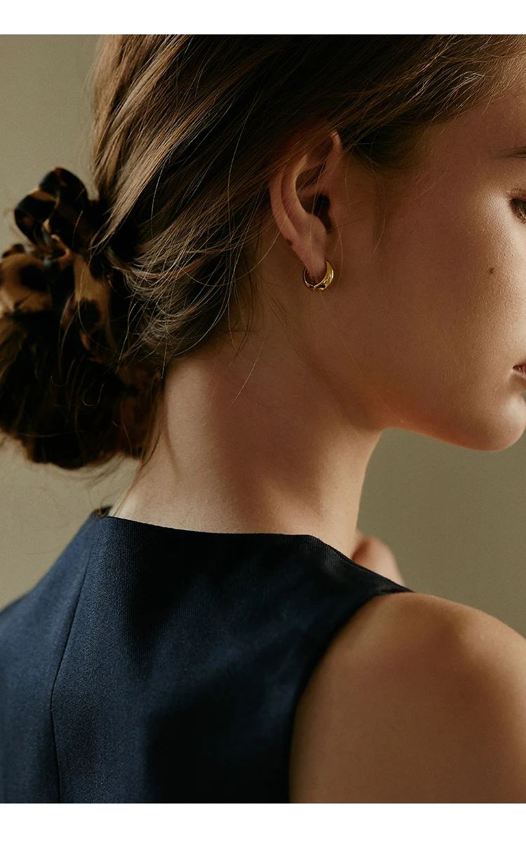 Brass With 18K Gold Simple Cute  Earrings Punk Party Gown Runway T Show Gothic Rare Korean Japan INS Boho Classic Top Trendy