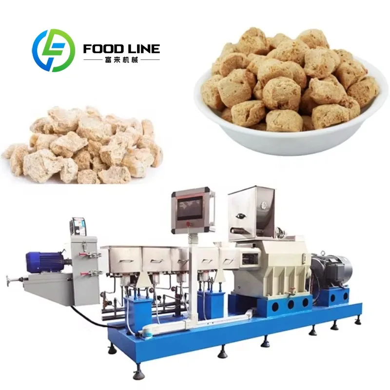 Customized Automatic Soya Chunk Extruder Textured Soy Protein Vegetable Artificial Meat Making Machine Commercial Equipment