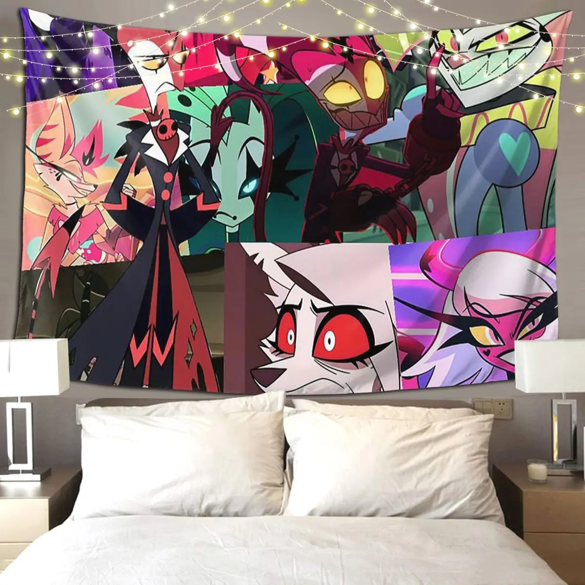 

Helluva Boss мультфильм гобелен забавный настенный эстетический домашний декор гобелены для гостиной спальни комната в общежитии