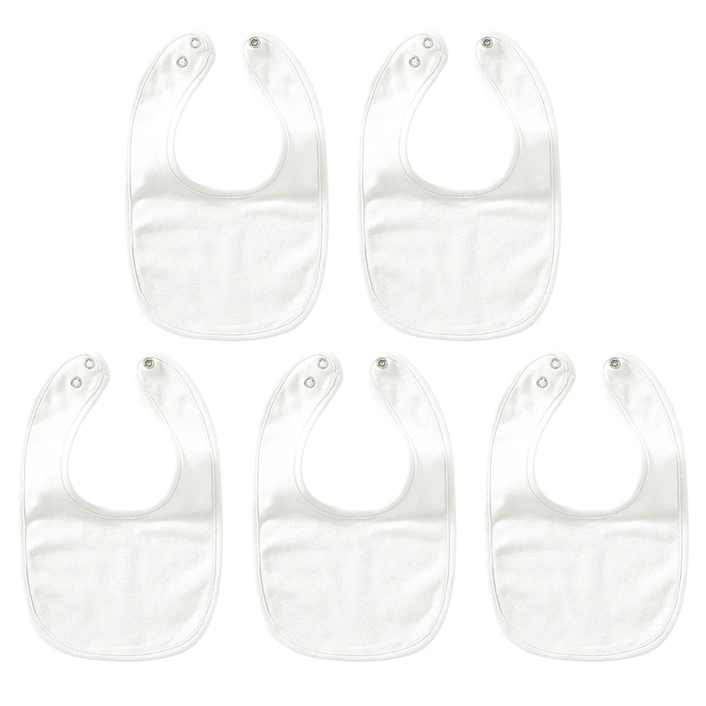 5 Pcs Baby Bibs Pure Cotton Saliva Towels The Double Layer Button Newborn Child