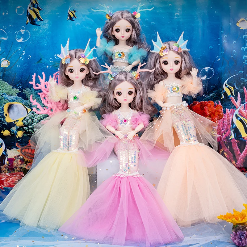 30cm Princess Mermaid Simulation Dolls 1/6 BJD Doll Dressable Doll With Clothes Accessories Dress Up Toys For Girls