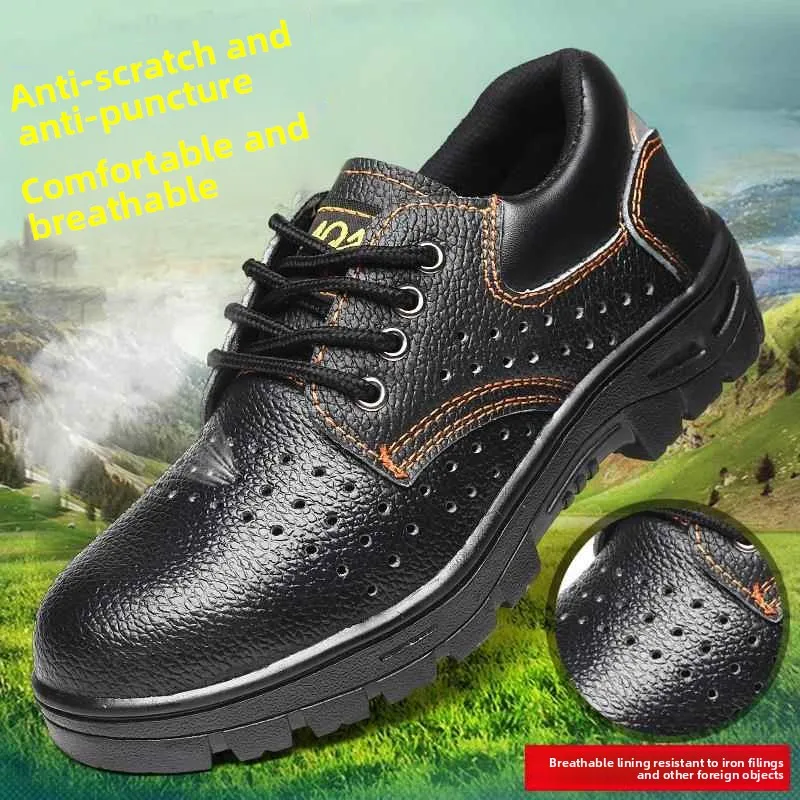 

Мужские летние дышащие защитные ботинки с защитой от проколов и ударов, со стальной пластиной, легкие, износостойкие, нескользящие, с контролем запаха, рабочие ботинки