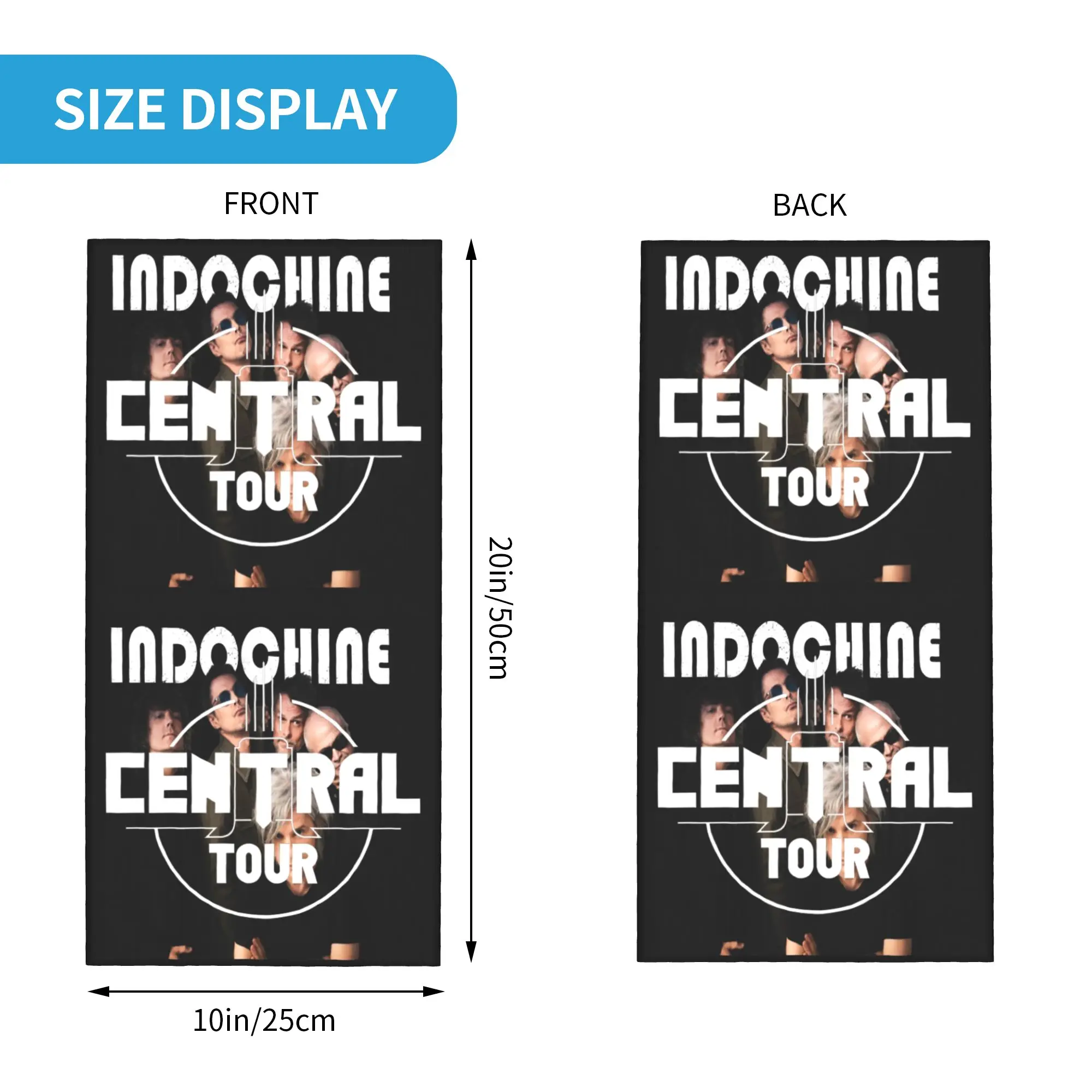 French Rock Band Singer Indochine Neck Gaiter Women Men Windproof Winter  Bandana Scarf for Cycling