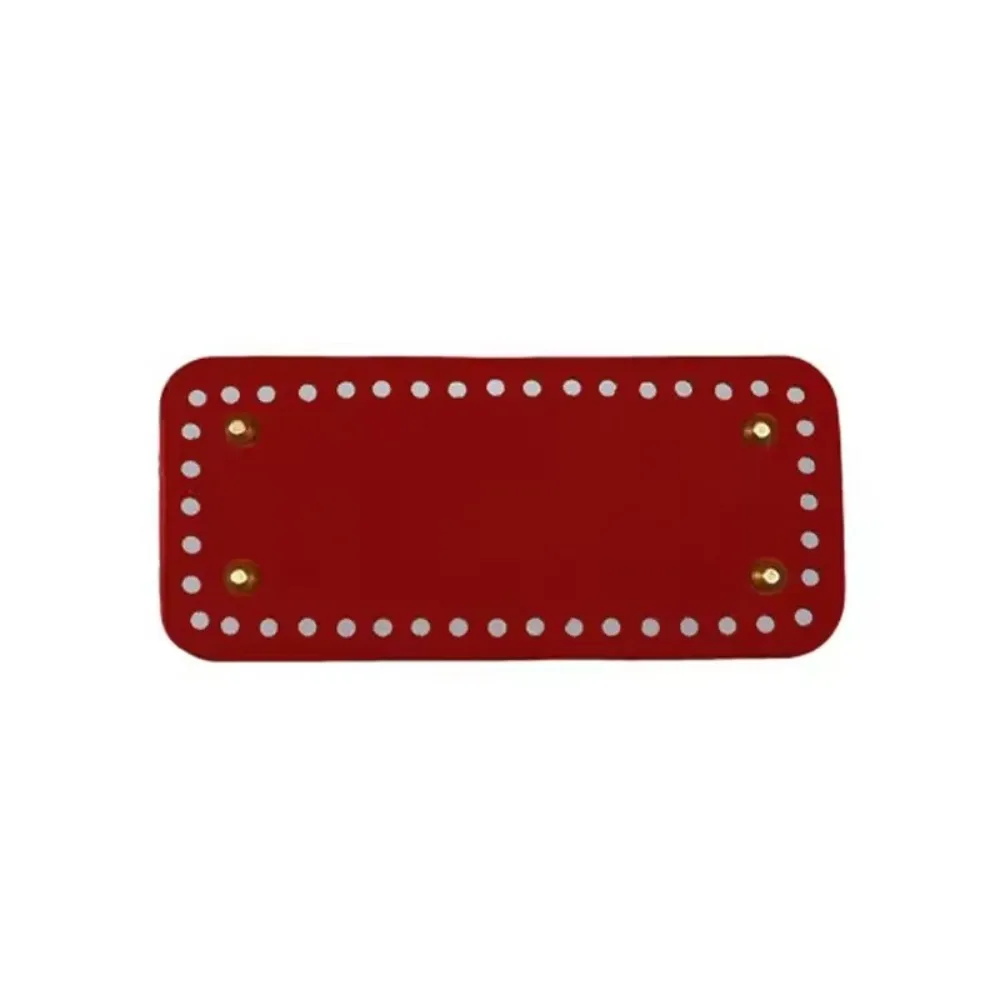

PU Leather Crochet Bag Bottom Rectangle with Holes Knitted Bag Base Wear-Resistant Making Bags Purse Long Bag Bottom