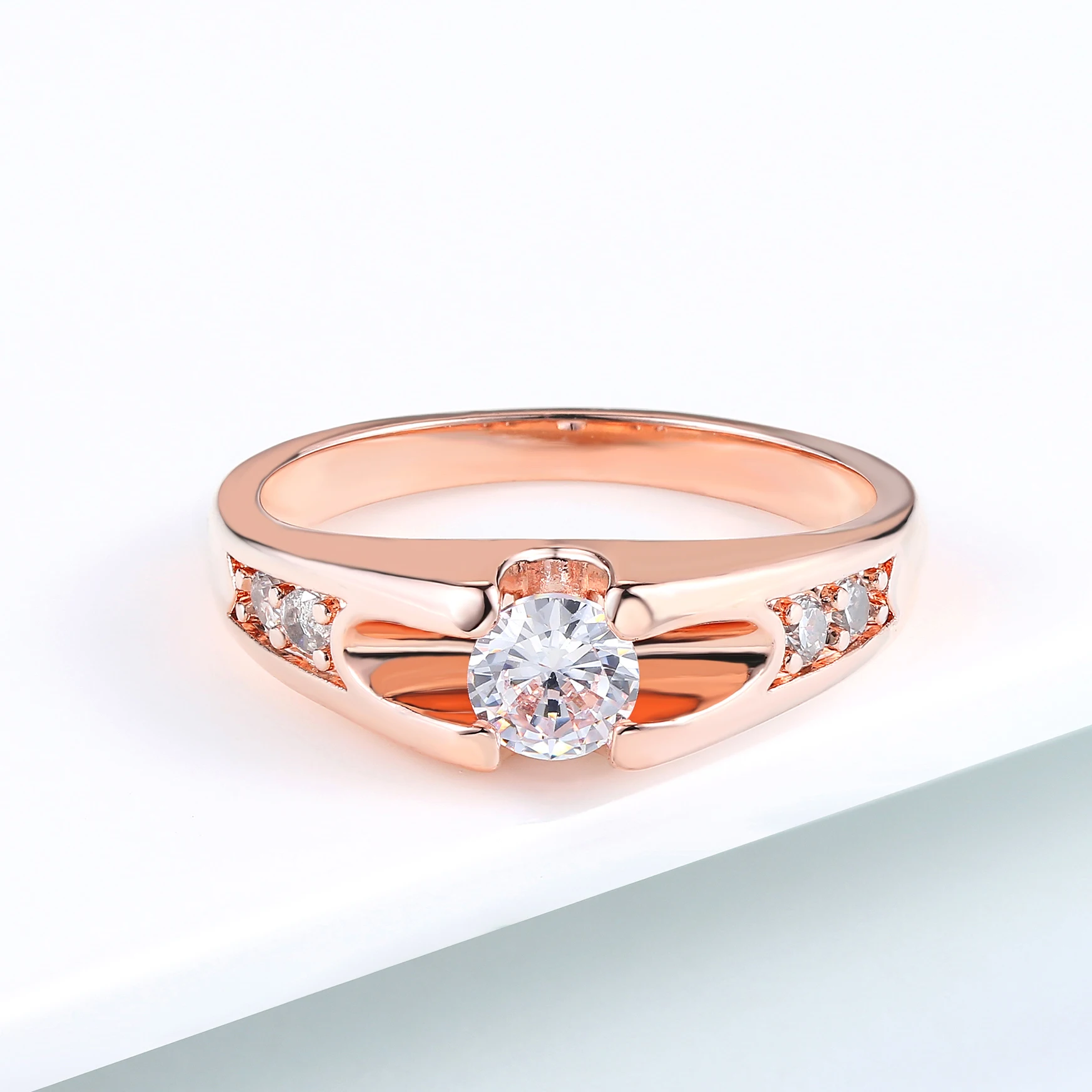 ZHOUYANG Wedding Ring For Women Classic Cubic Zirconia Rose Gold Color Fashion Jewelry Lover Rings Austrian Crystal ZYR249