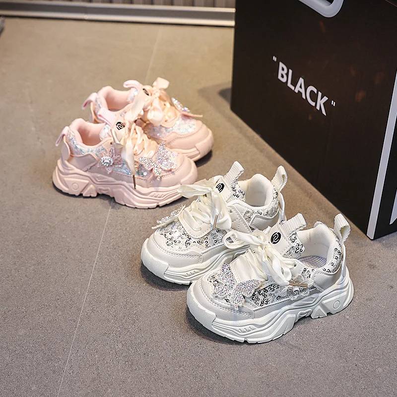 

Размер 21–30 летние новые туфли принцессы для девочек на мягкой подошве с блестящим бантом для малышей, Новое поступление 2024, модная обувь для вечеринок