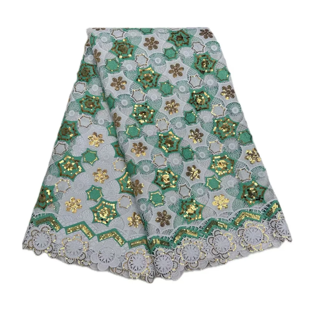 أحدث 2025 الترتر للذوبان في الماء أقمشة الدانتيل عالية الجودة النيجيري الأفريقي جبر الحبل الدانتيل 5 ياردة للنساء فساتين خياطة