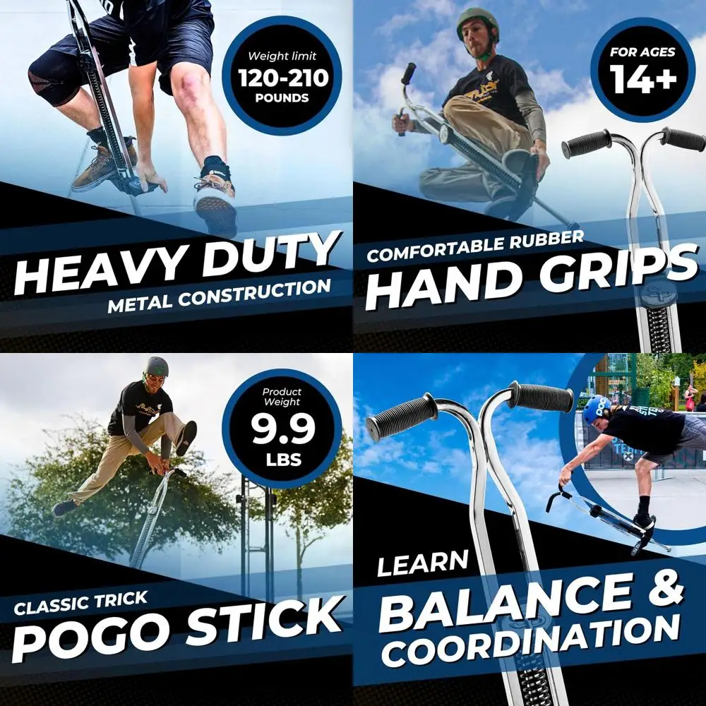 

Flybar Super Pogo Stick for Kids & Adults 14+ – Strong Spring for Tricks & High Jumping – Steel Frame with Reinforced Foot Pegs