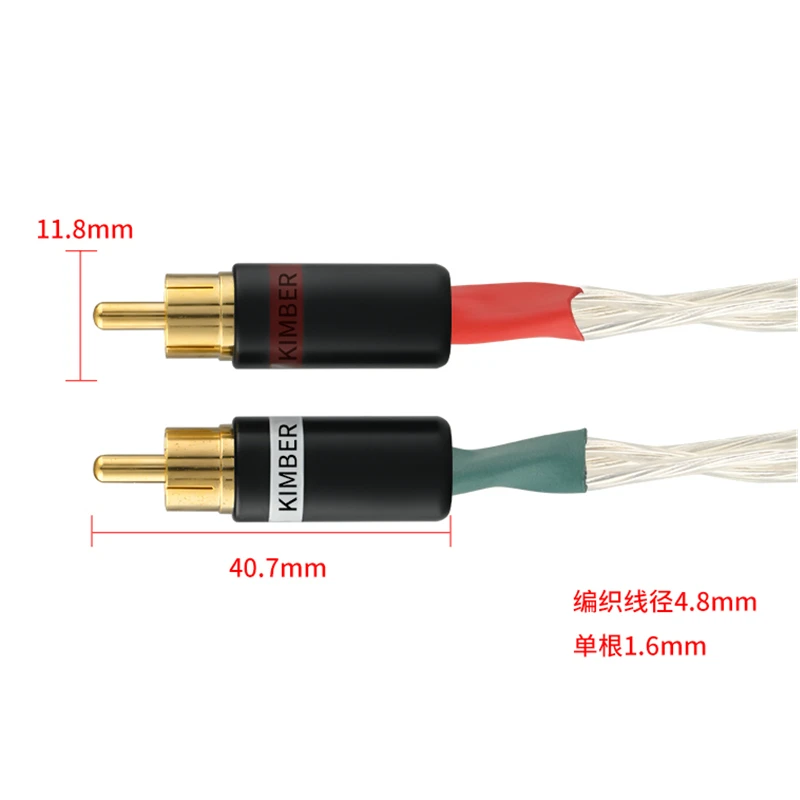 HiFi Signal Line 3Cores Single Crystal Copper Silver Plated RCA Cable for CD Player Amplifier