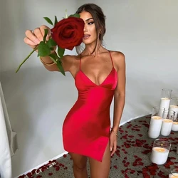 2024 Bodycon Y2K Dresses Mini Dress Black Dress Sleeveless Short Dresses Straps Red Dress Sexy Outfits Streetwear