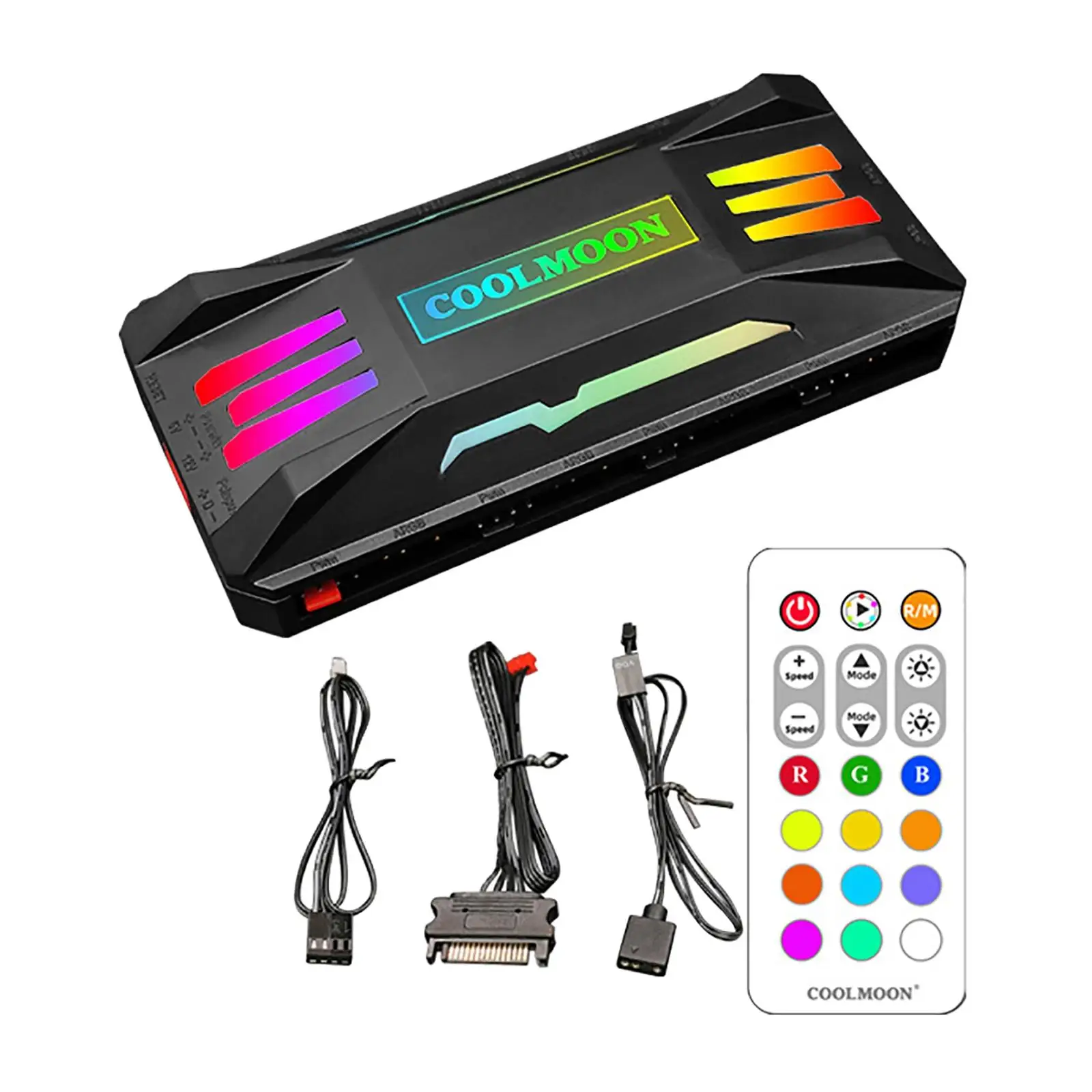 PWM ARGB Music Intelligent PWM Temperature Control Cooling Fan RGB Controller, for Computer 5V3-Pin ARGB for Gigabyte