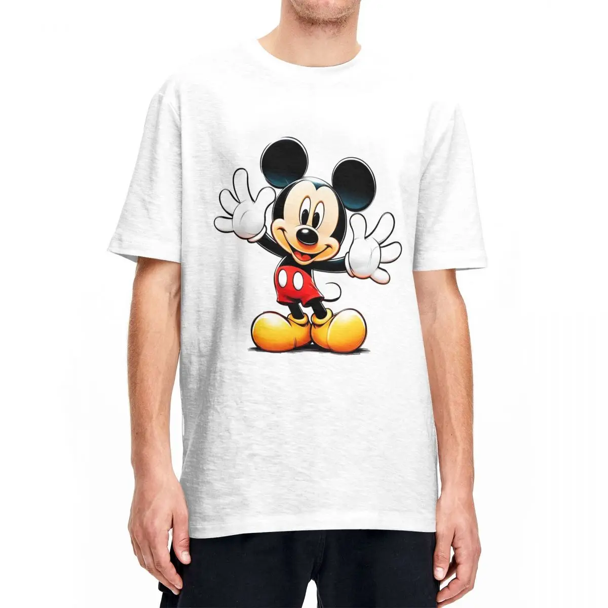 Oversized T Shirt Mickey Mouse Animation Cotton T-Shirts Cartoon Anime Trending Tshirt for Adult Beach Casual Short Sleeve Tees