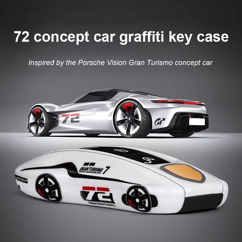 For Porsche Panamera Cayenne Macan 718 Cayman Boxster 911 Taycan Car 72 Concept Painted Key Case Protective Shell Fob Cover