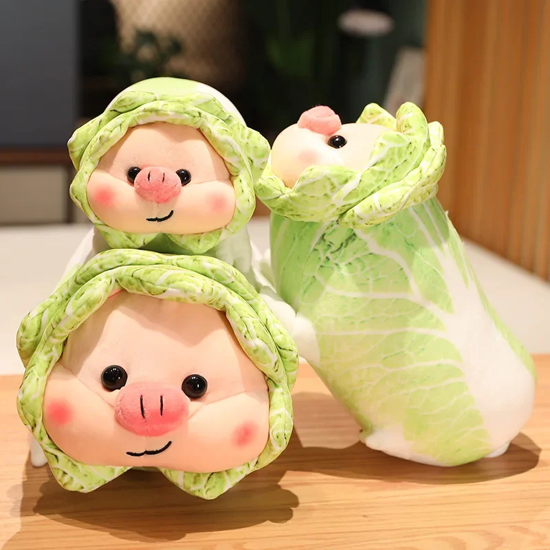 25/42cm Cute Kawaii Cabbage Pig Doll Funny Decompression Stuffed Plush Toy Doll Pillow Birthday Christmas Gift