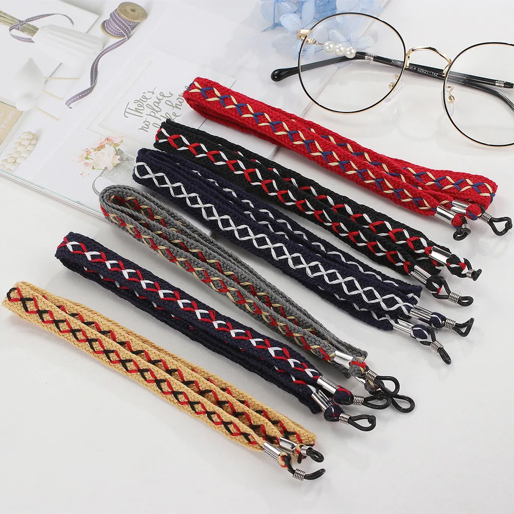 1PCS Colorful Cotton Sunglasses Strap Eyeglass Chain Cord Reading Glasses Chain String Holder Neck Cord Eyewear Glasses string