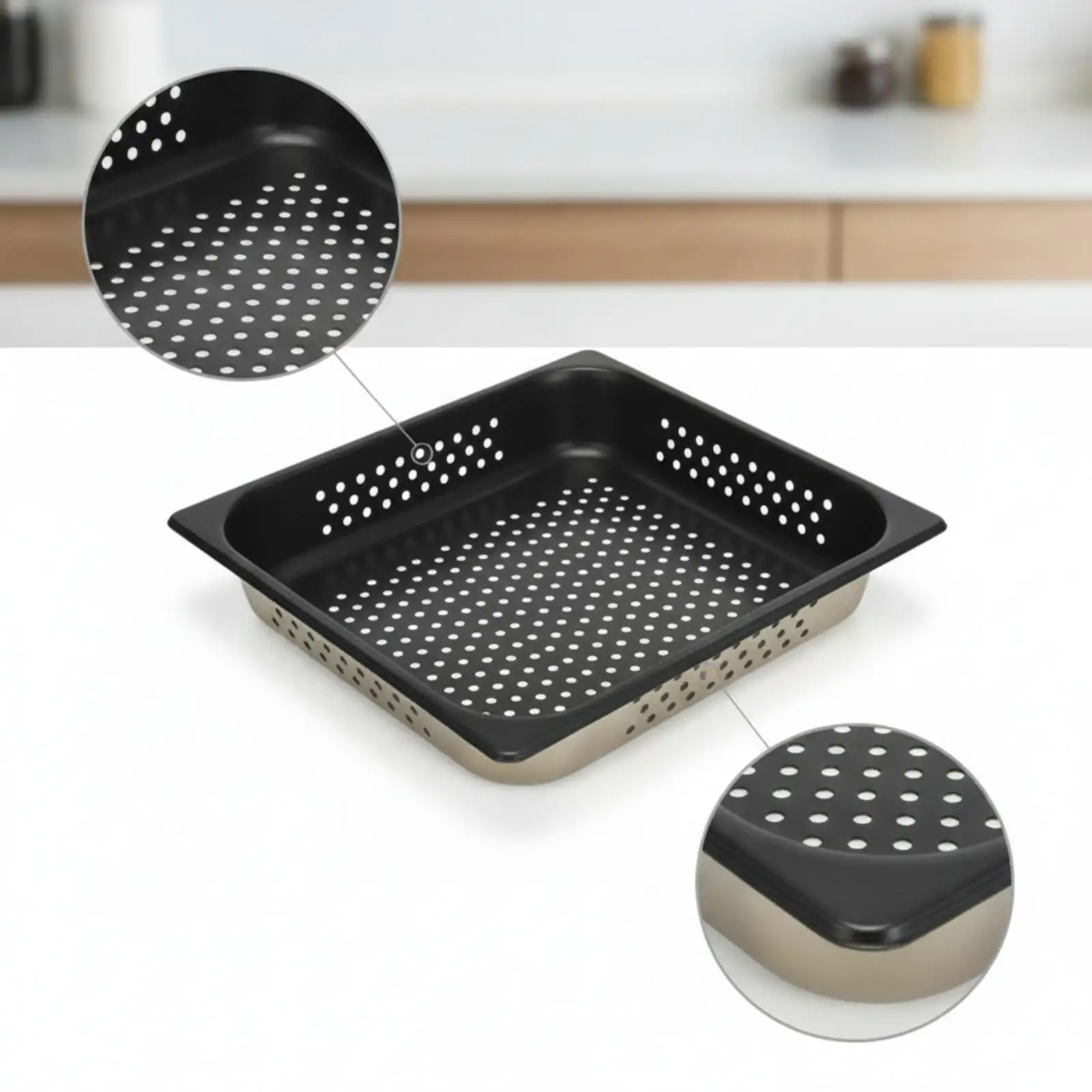Commercial Grade Nonstick Bake Pan GN2 3 Tray for Cooking Roasting Pastry Bread Maker