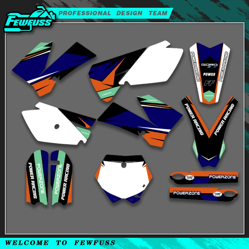 

Fewfuss для KTM SX85 SX 85 2003-2007 2008 2009 2010 2011 2012 полное графическое наклейки мотоциклетные наклейки фоновый номер на заказ
