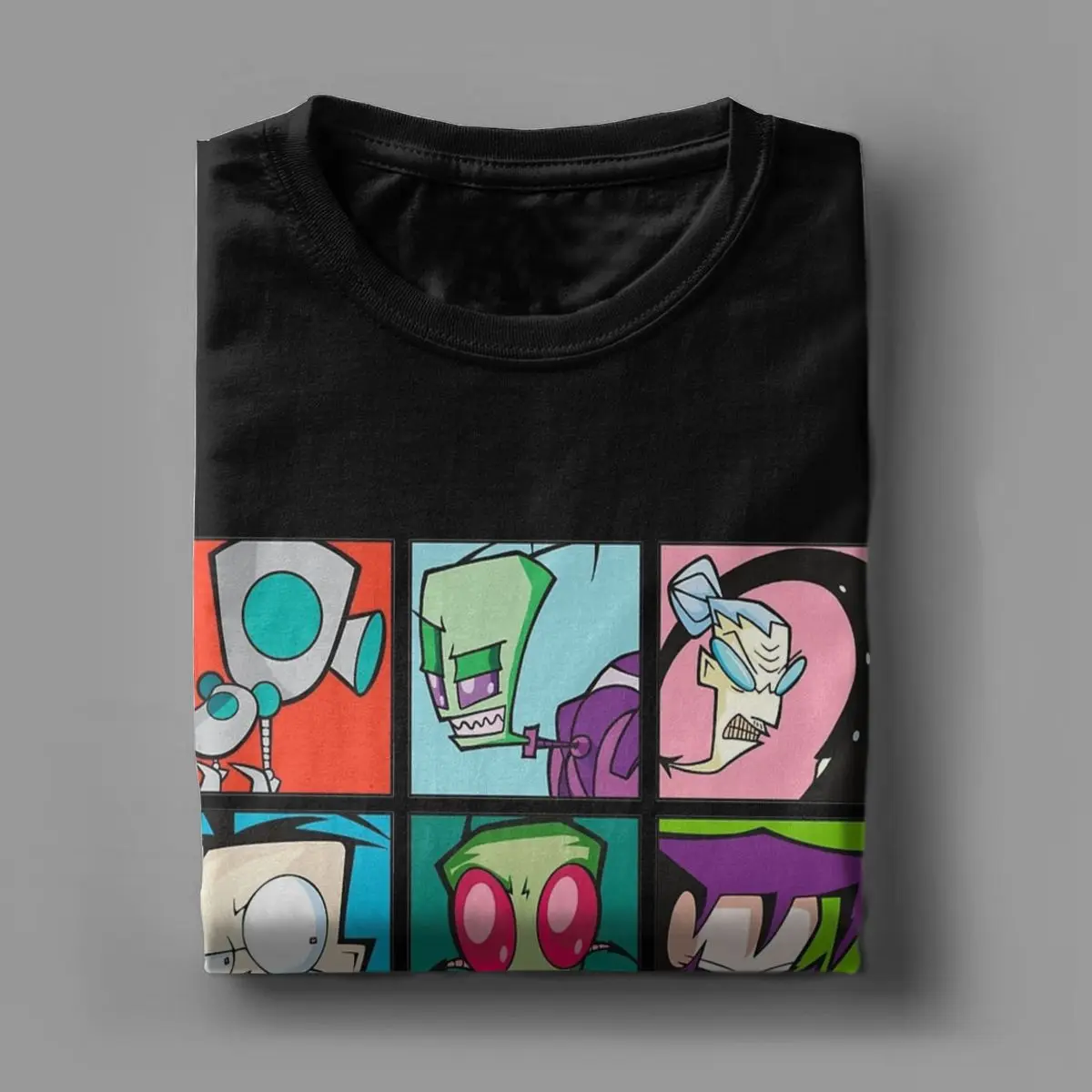 Funny Invader Zim Characters T-Shirt for Men Round Neck Pure Cotton T Shirt Short Sleeve Tees Adult Tops