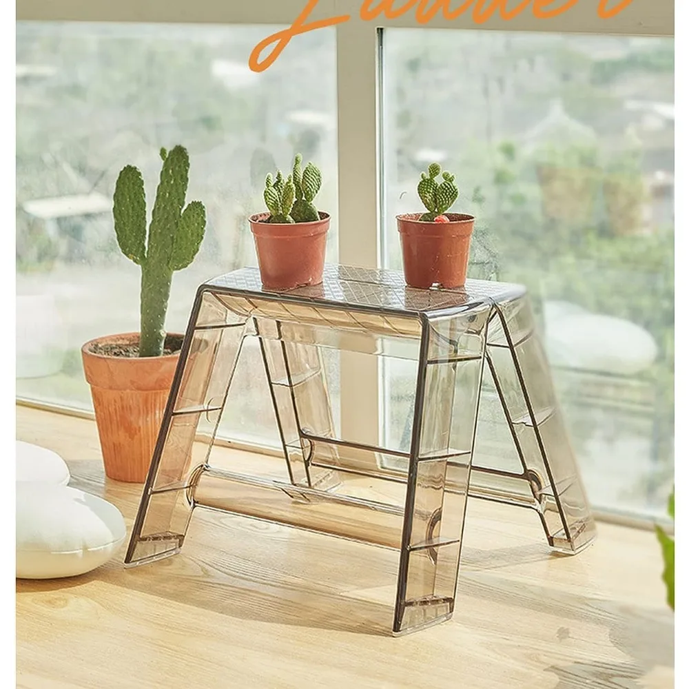 مقعد محمول من الأكريليك للبالغين، كرسي خفيف الوزن قابل للطي، استخدام داخلي وخارجي بخطوة واحدة، حل جلوس شفاف