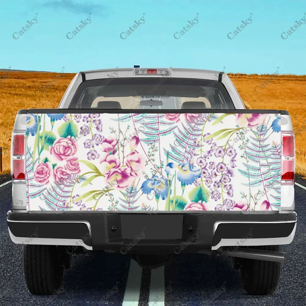 

Hippie Floral Printing Car Tail Trunk Protect Vinly Sticker Decal Car Hood Full Body Decoration Sticker for SUV Off-road Pickup