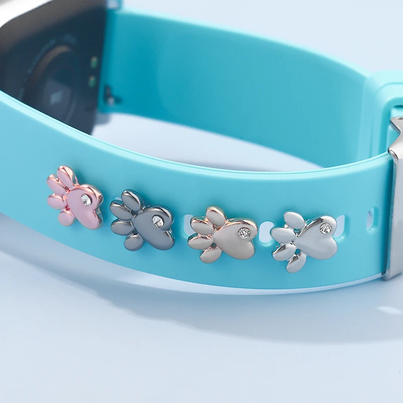 Watchband Charms Flower Cute Cat Decorative Charm for Apple Bracelet Silicone Sport Strap Dog Paw Jewelry Accessories for Iwatch