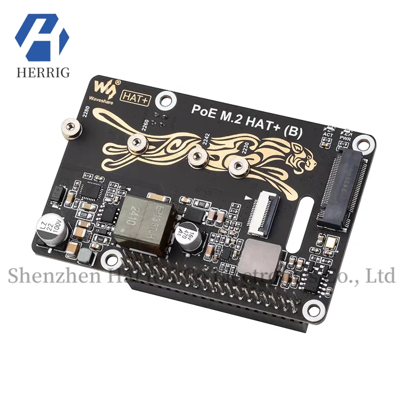 

Raspberry Pi 5 PCIe to PoE network port power expansion board M.2 NVME SSD adapter board