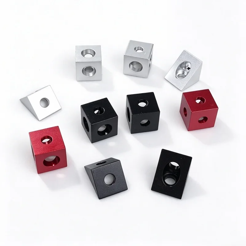 2pcs 1515 2020 Aluminum Block Cube Prism Connector Three Way Connector Wheel Regulator Corner for CNC Mill 3D Printer DIY Parts