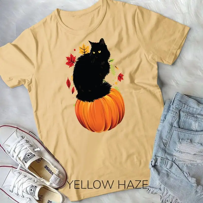 

Черная футболка CaT осень-осень тыква День благодарения