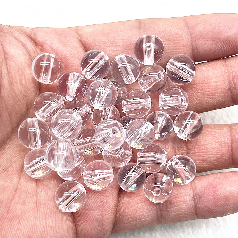 New 6--30mm Transparent Acrylic Beads Loose Spacer Beads for Jewelry Making DIY Bracelet Necklace Accessories