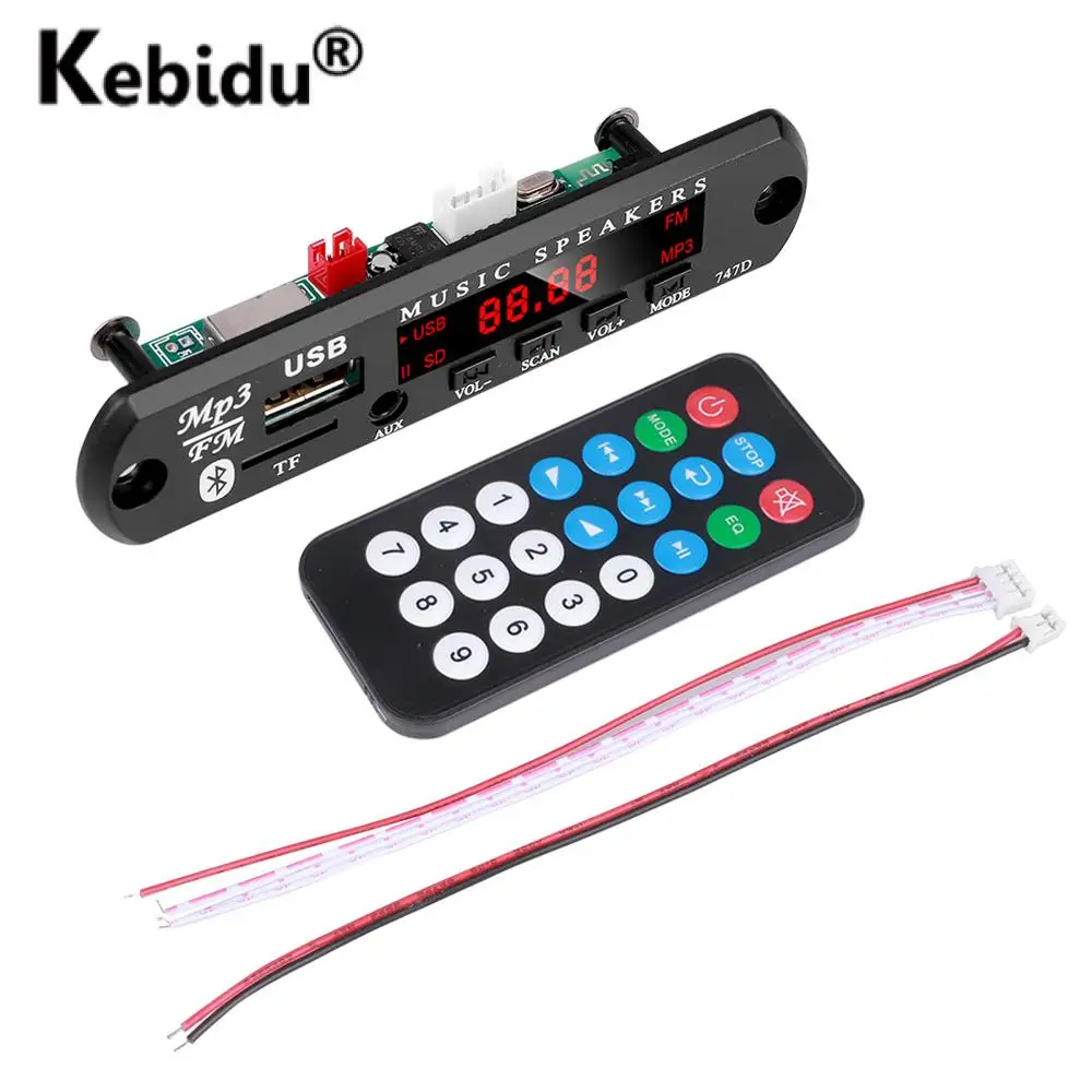 9V-12V Car MP3 WMA Decoder Board Audio MP3 Music Player USB Player TF Card FM Radio Module Board Wireless Bluetooth 5.0 For Car