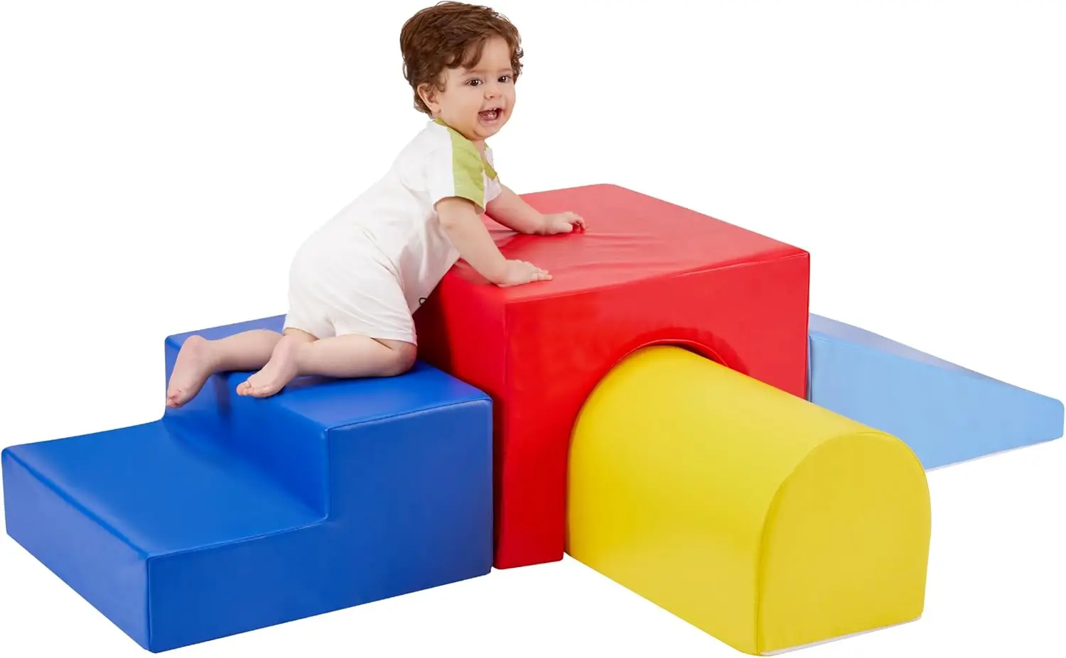 

Kids Climb & Crawl Sets, 4-Piece Soft Foam Block Activity Play Structures Set for Baby Infant, Indoor Climber for Child Developm