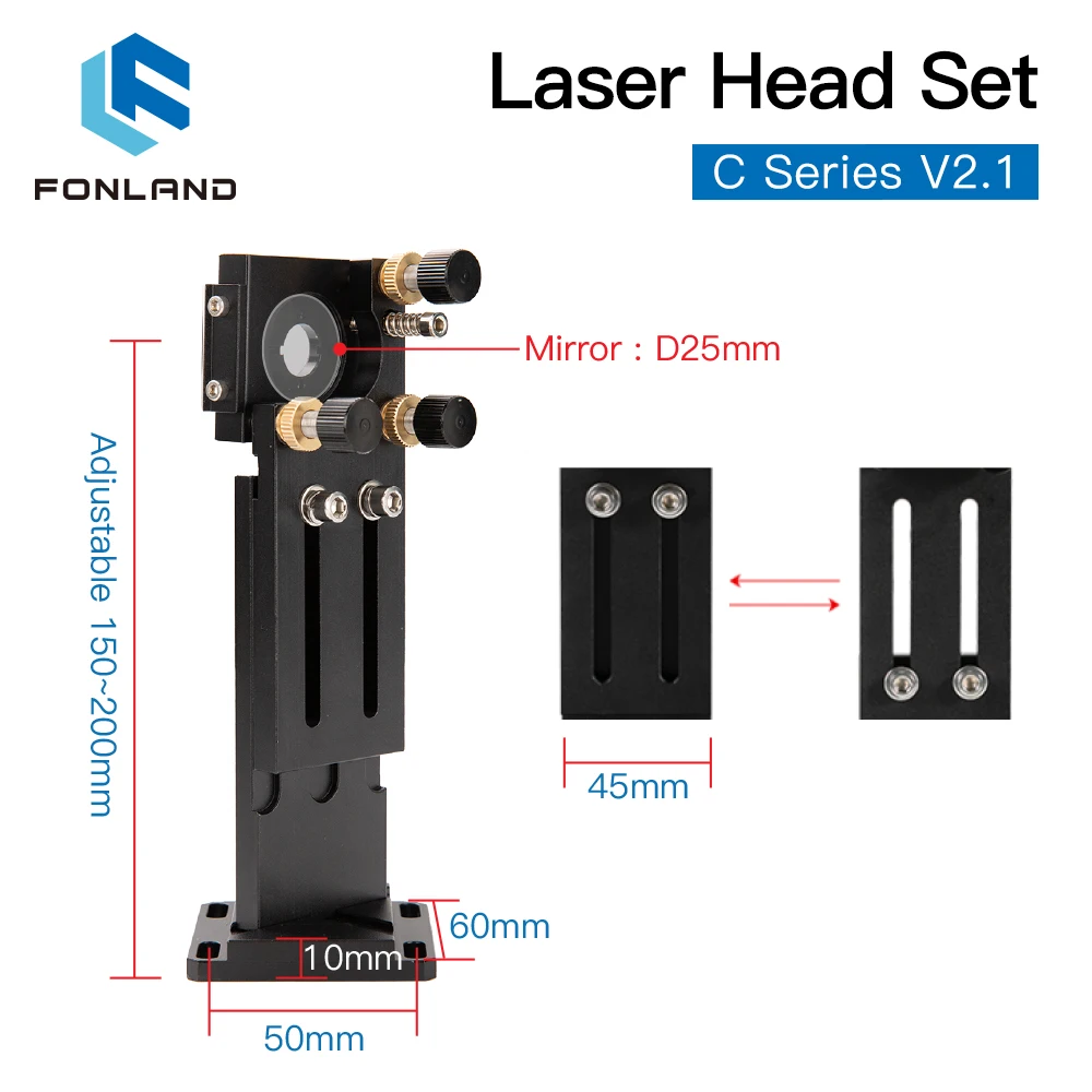 Imagem -03 - Cabeça do Laser do Co2 Cvd Znse Lente de Foco Conjunto D18 Fl38.1 D20fl50.8 63.5 101.6 mm Integrative Montagem Dia.25 si Espelho para Cortador a Laser