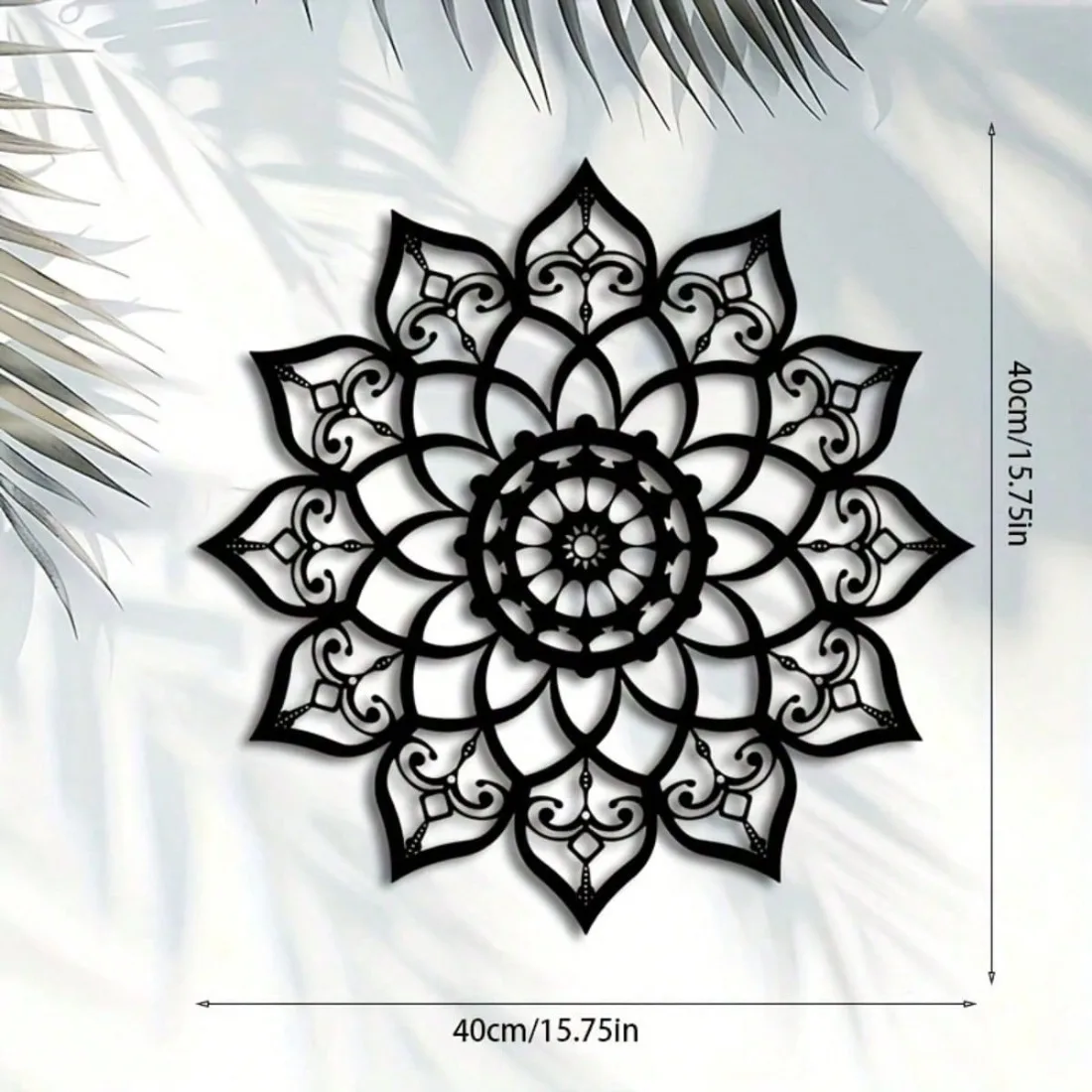 GogoFun Metal Mandala Wall Art, Iron Laser-Cut Floral Design for Indoor Outdoor Decor, Rustproof Modern Hanging Art