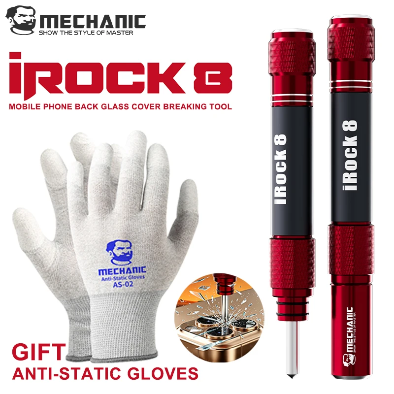 MECHANIC iROCK 8 Phone Back Glass Breaking Pen Super Hard Impact Tip Adjustable Strength for Phones Rear Housing Camera Repair