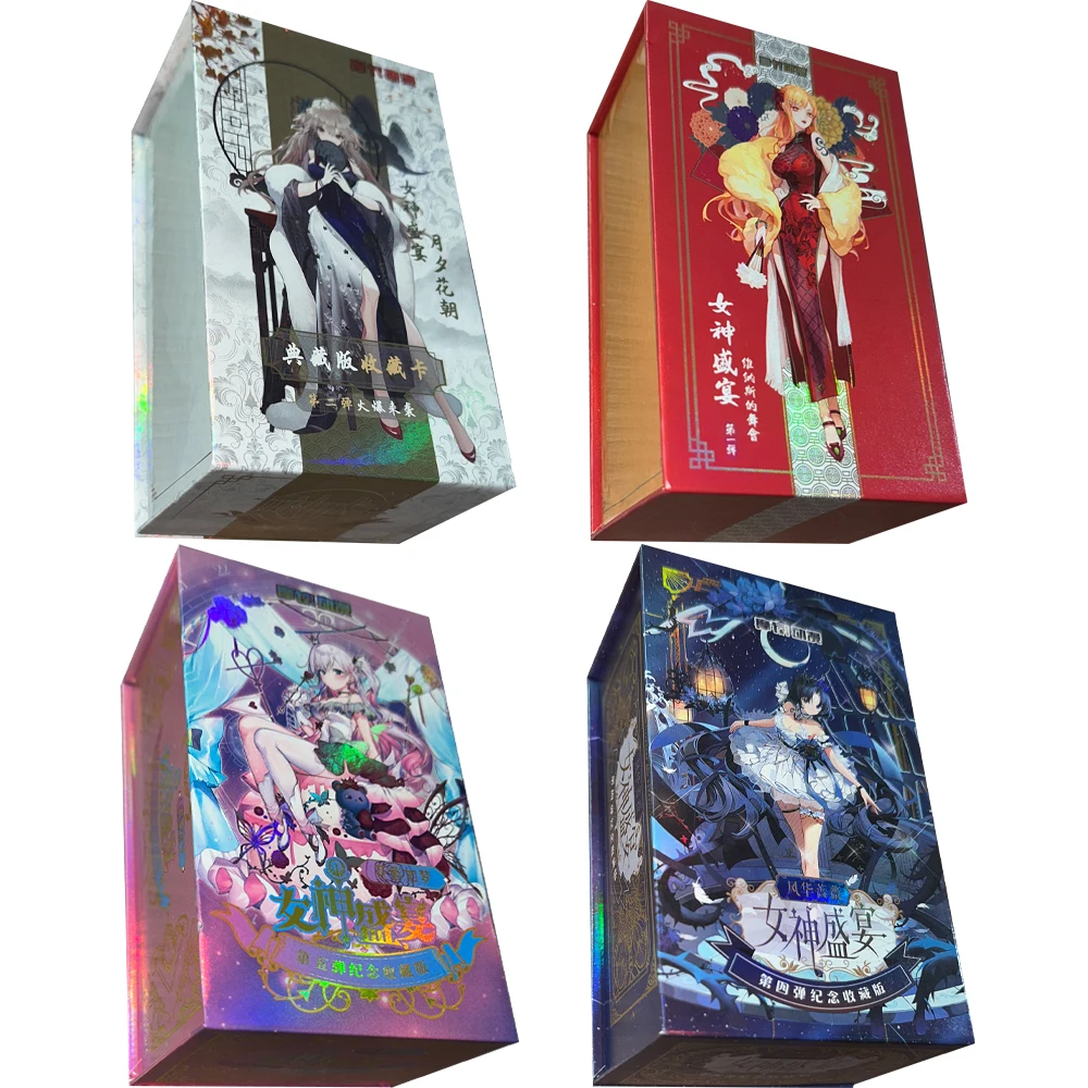 

Wholesale Goddess Feast Card 4boxes Goddess Story Anime Games Girl Party Swimsuit Bikini Feast Booster Box Doujin Toys Gift