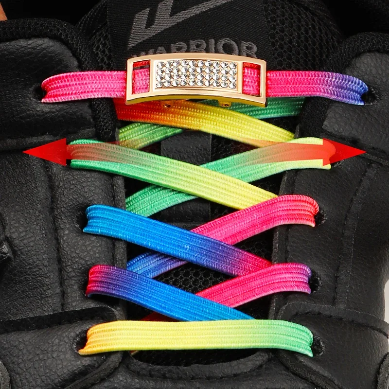 

New Diamond Lock Shoelaces Without Ties Glitter Elastic Laces Sneakers Tennis No Tie Shoe Laces Flat Shoelace Shoes Accessories