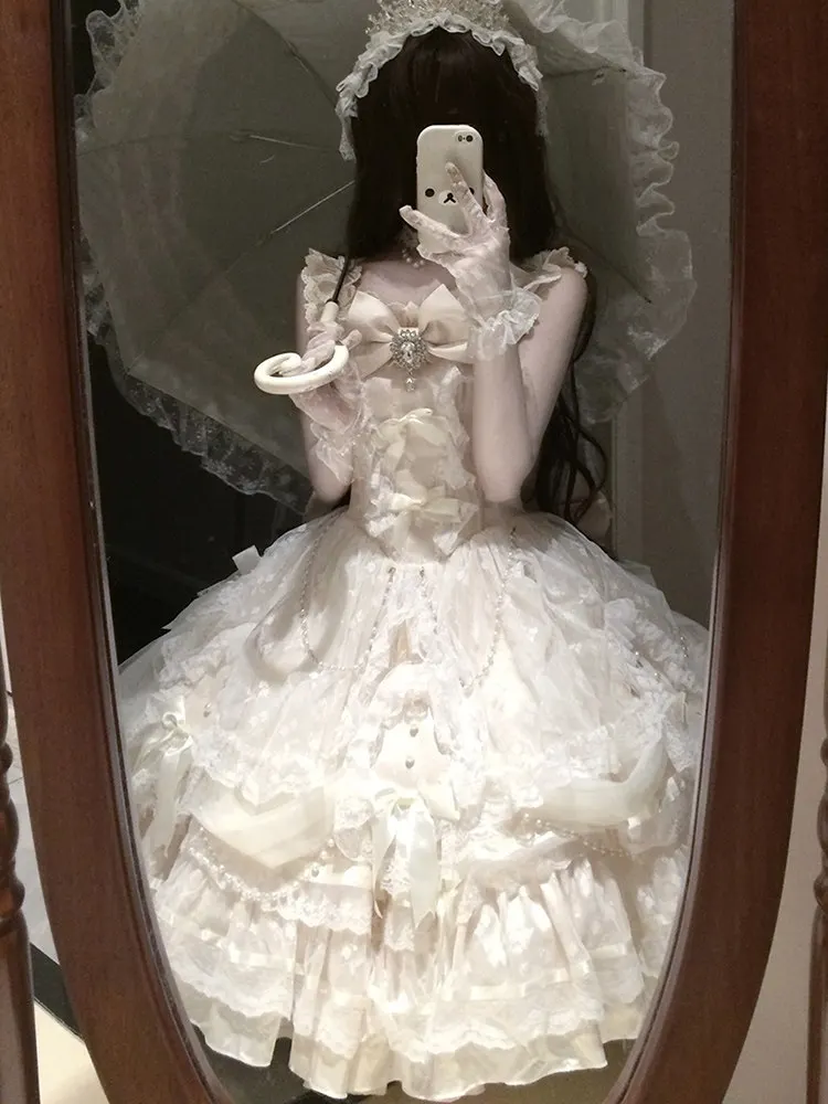 فستان جديد أنيق ورائع على طراز الأميرة لوليتا لعام 2025 لحفلات الزفاف وأعياد الميلاد وحفلات السهرة فستان فتاة حلوة يوميًا