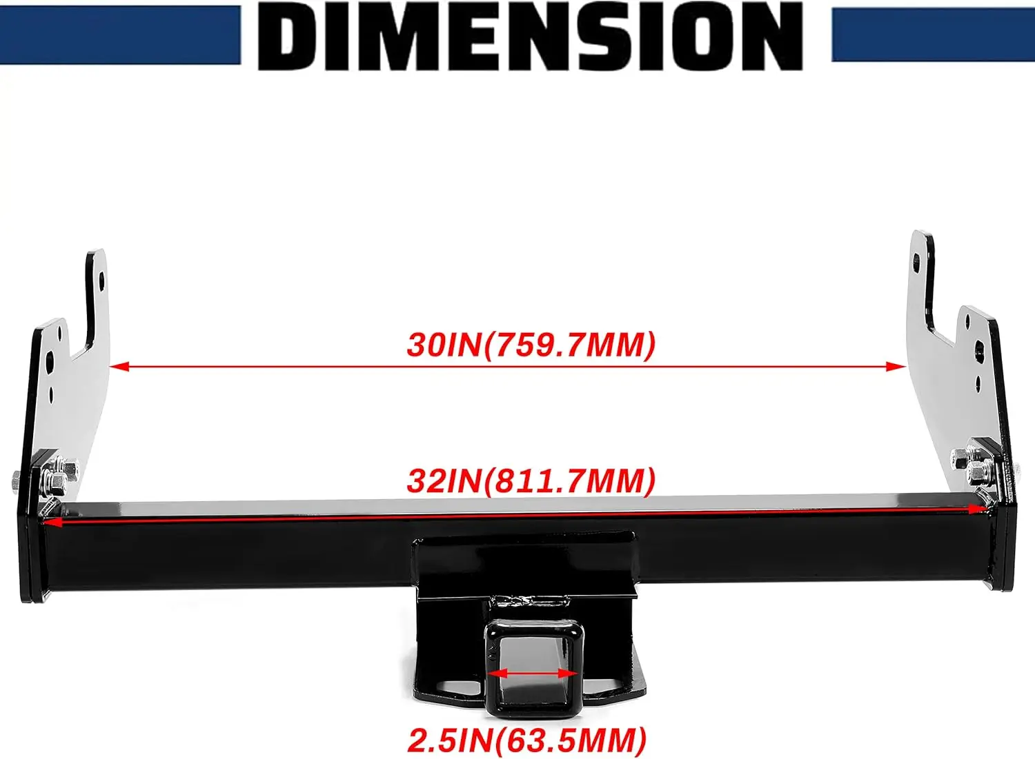 For 2015 - 2023 Ford F150, Steel, 2 - Inch Receiver Rear Bumper Tow Hitch