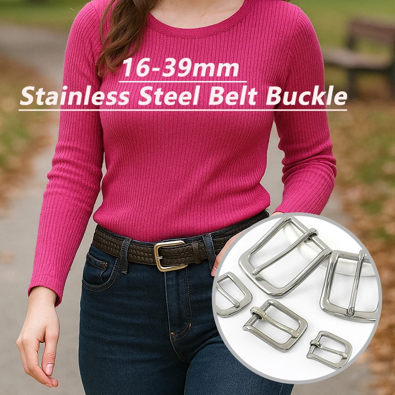 

2/4P 16-39mm Men Stainless Steel Belt Buckles Bag Strap Coat Adjuster Clasp Webbing Pin Buckle for Sewing DIY Hardware Accessory