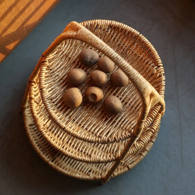 Rattan Creative Multi-layer Fruit Plate European Dried Fruit Plate Snacks Candy Tea Tray Basket Biscuit Storage