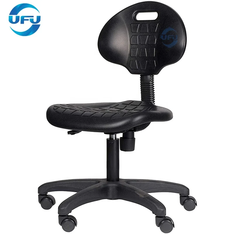 UFU Height Adjustable Polyurethane Lab Task Chair Black