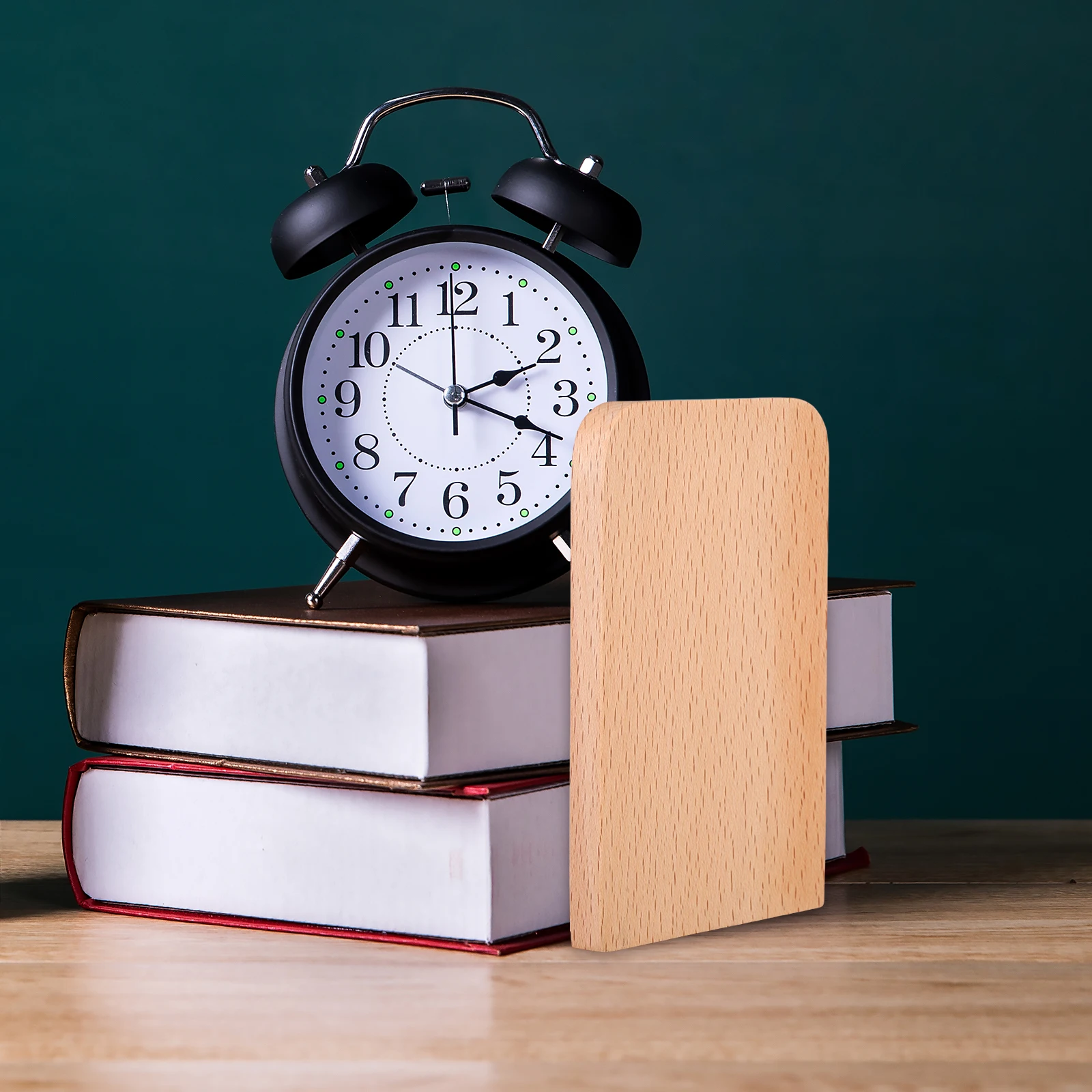 

L Shaped Wooden Bookends Heavy Duty Metal Base Space Saving Book Shelf Holder For Books Dvds Documents Office Home Library