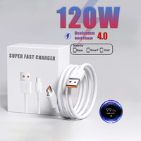 120W USB to Type C Cable For iPhone 15 Plus 16 Pro Max Xiaomi Redmi Samsung Moto Huawei Honor Realme USB Super Fast Charger Cord