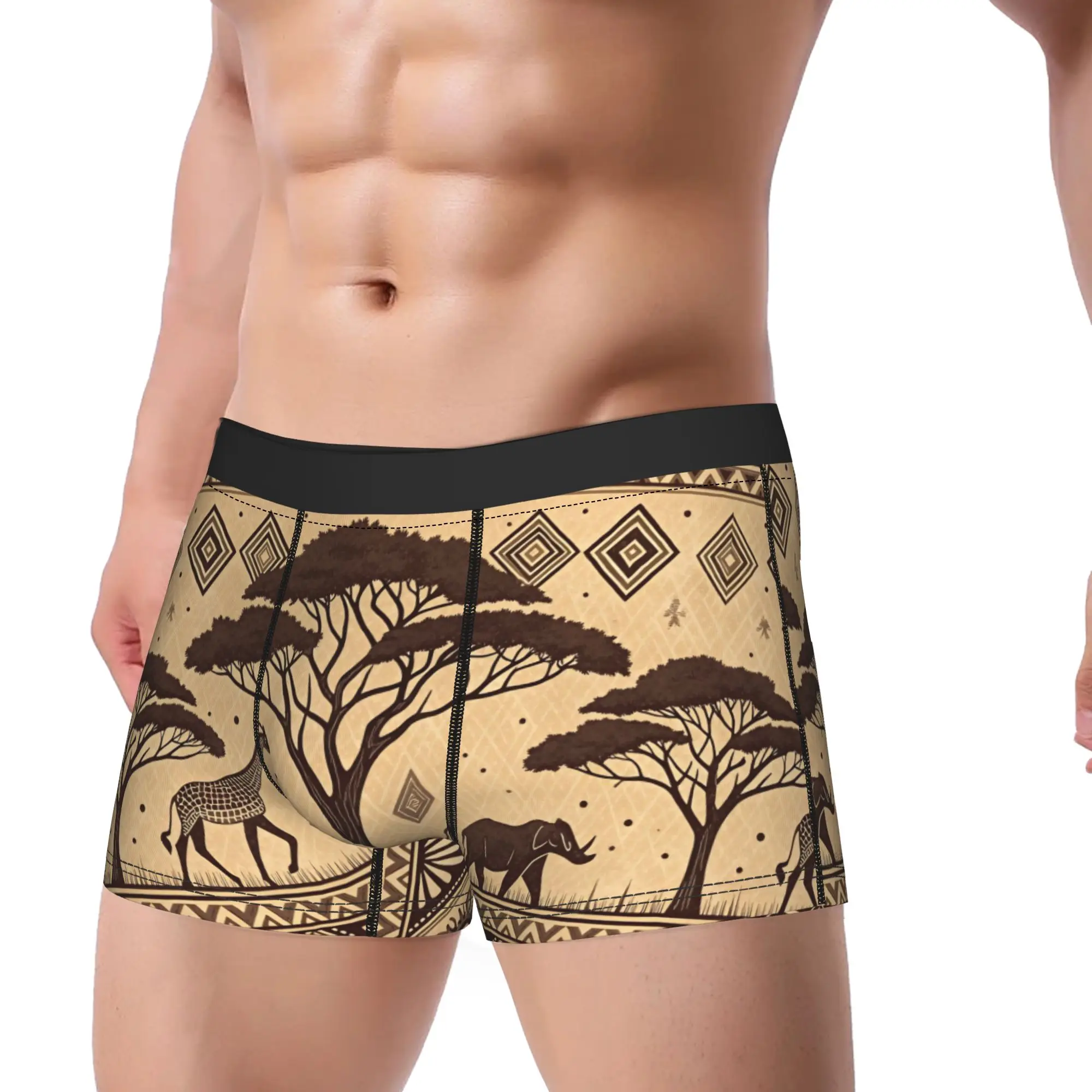 African Tribal Patterns Boxershorts  3D Pouch Underwear Hot Sale Customs Shorts Briefs Comfortable Males Underpants Big Size